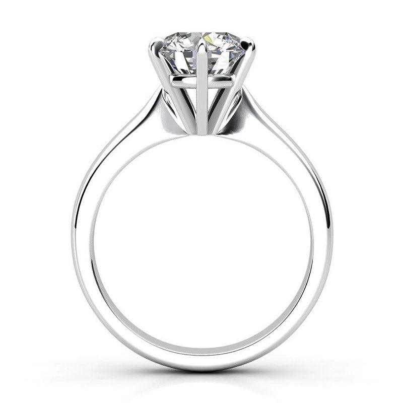 Daylin platinum - Side view, showing the beautiful detail of the cente six claw / prong setting — view 3