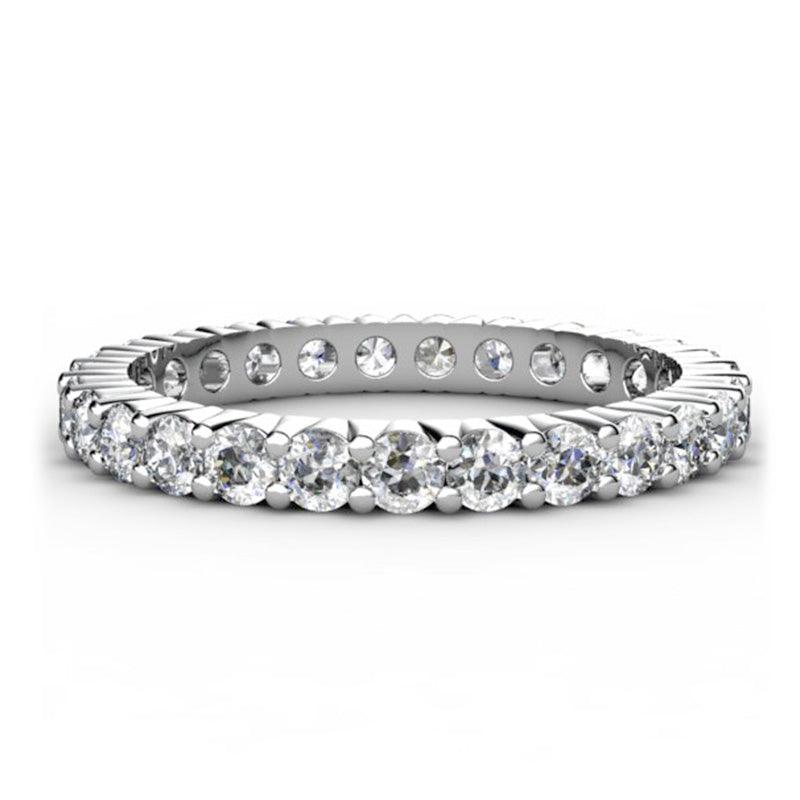 Diane - Diamond Anniversary and Wedding Ring. Diamond all the way around the band. White gold or platinum. 