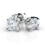 Ella - 4 claw diamond stud earrings. White Gold. 0.20 carats