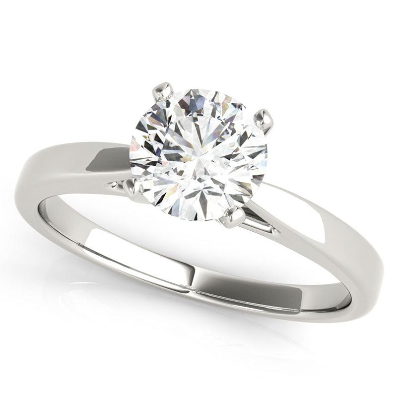 Elora in platinum - Centre round diamond. 4 Claw Solitaire Ring. — view 3