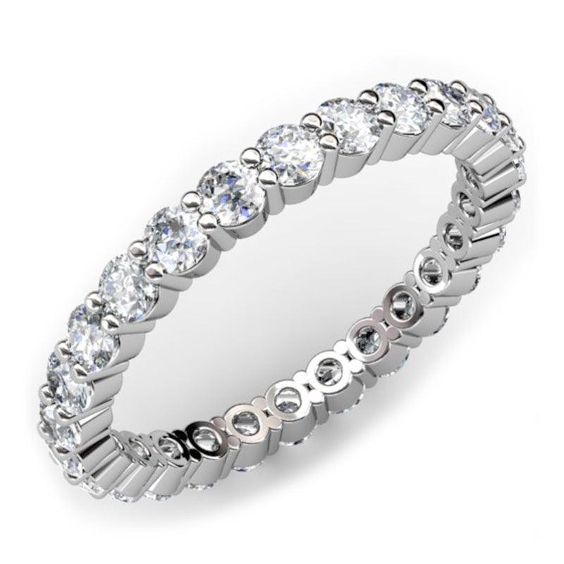 Eternity Diamond Ring, Wedding Ring, Anniversary Ring. Full circle of diamonds. White Gold or Platinum