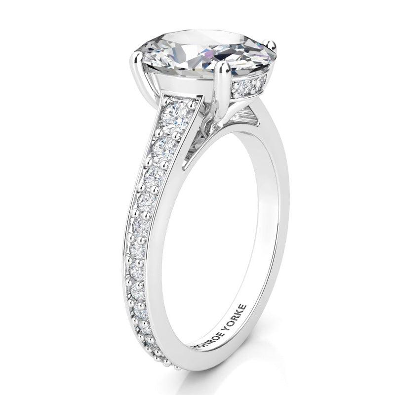 Finley Platinum - Oval Centre with Graduating Band - Monroe Yorke Diamonds — view 5