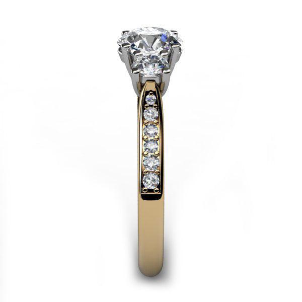 Forever - Yellow Gold Three Diamond Ring - Monroe Yorke Diamonds