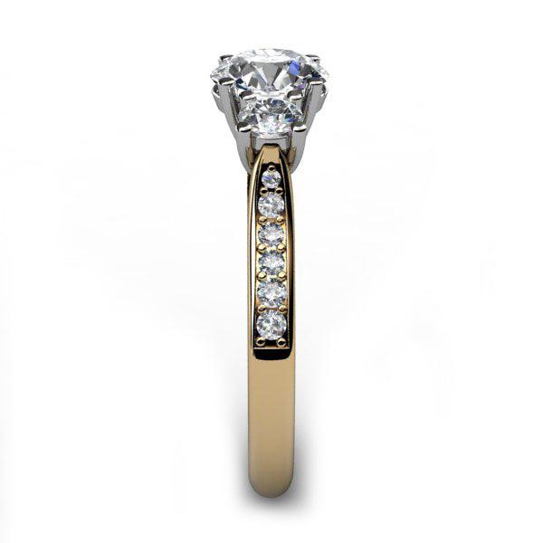 Forever - Yellow Gold Three Diamond Ring - Monroe Yorke Diamonds — view 5