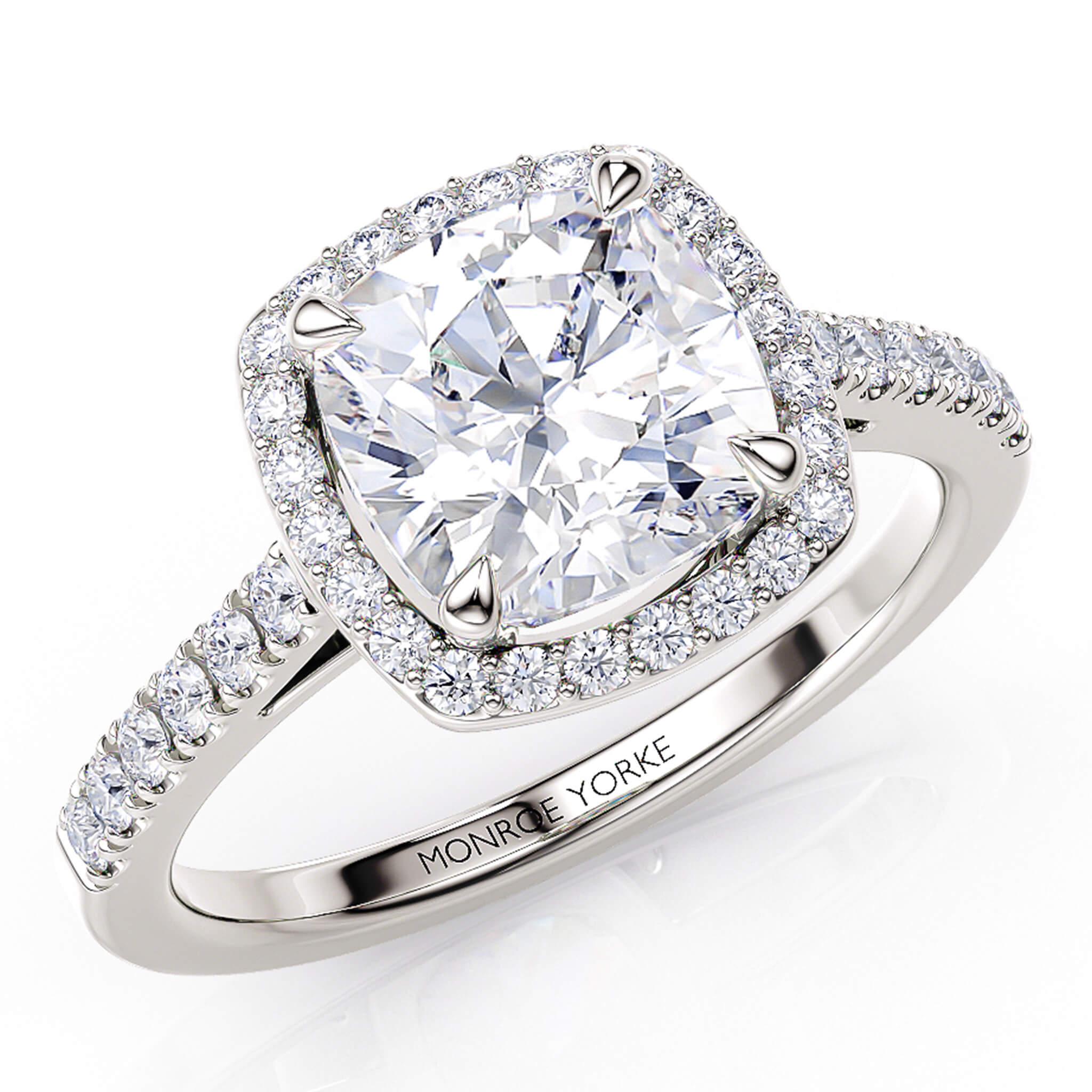 Frankie Cushion Cut Diamond Halo Engagement Guaranteed