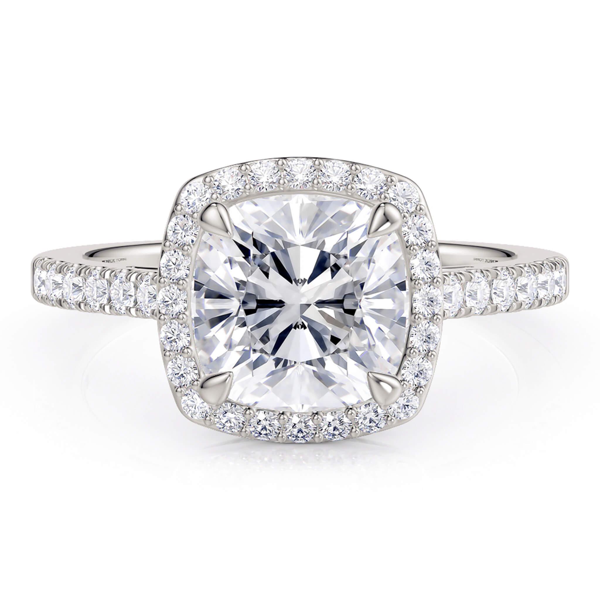 Frankie Cushion Cut Diamond Halo Engagement Ring. Guaranteed Showstopper! - Monroe Yorke Diamonds