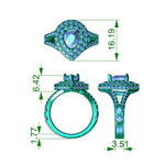 Gilana pear cut diamond halo ring - ring measurements