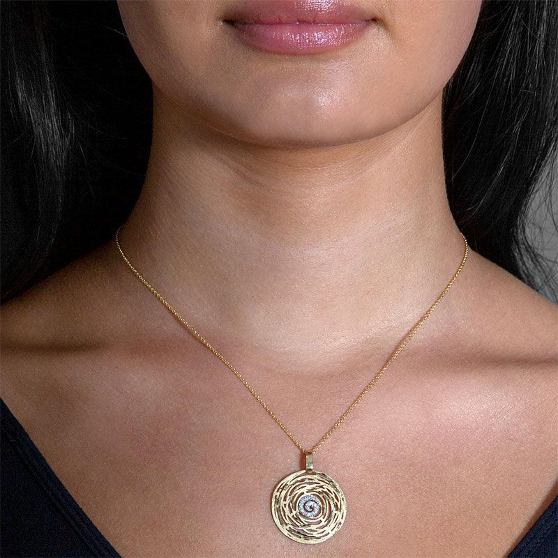 Galaxy Diamond Pendant on Model Neck — view 2