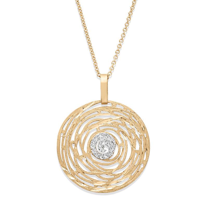 Galaxy Diamond Pendant, Yellow Gold