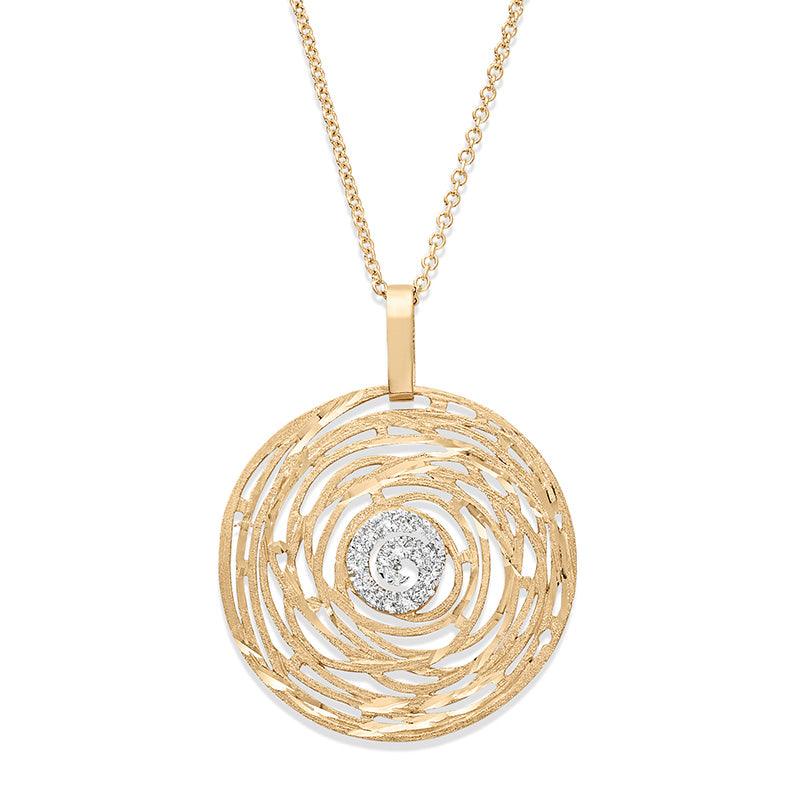 Galaxy Diamond Pendant, Yellow Gold — view 1