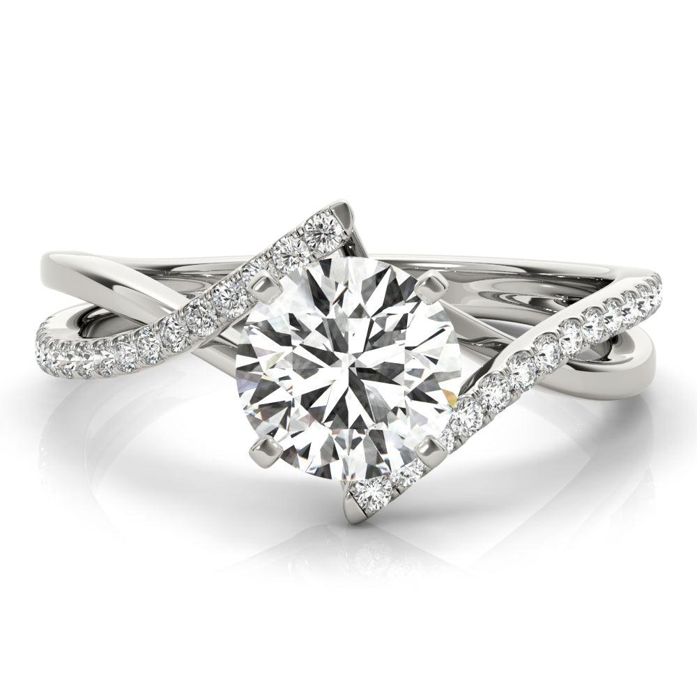 Greta — Round Lab Grown Diamond Engagement Ring with Diamond Shoulders — hand-finished lab grown engagement ring by Monroe Yorke Diamonds — view 4