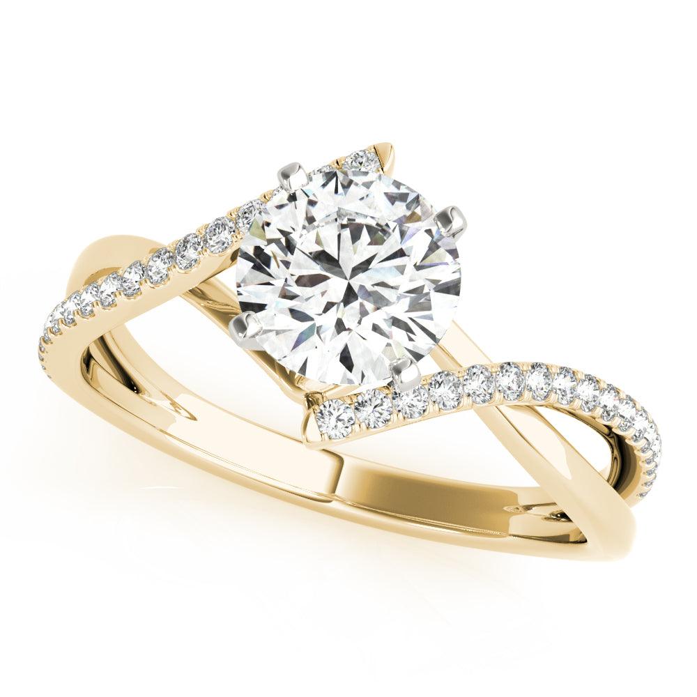 Greta — Round Lab Grown Diamond Engagement Ring with Diamond Shoulders — hand-finished lab grown engagement ring by Monroe Yorke Diamonds — view 1