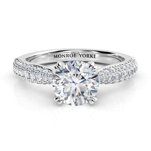Harper – Round Diamond Engagement Ring with Three Rows of Diamonds
