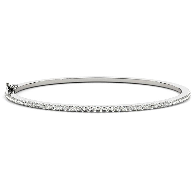 Hazel diamond bangle in white gold or platinum — view 1