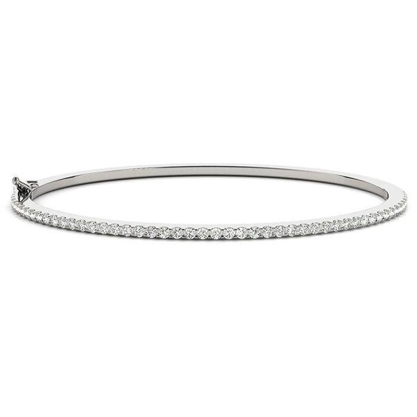 Hazel diamond bangle in white gold or platinum