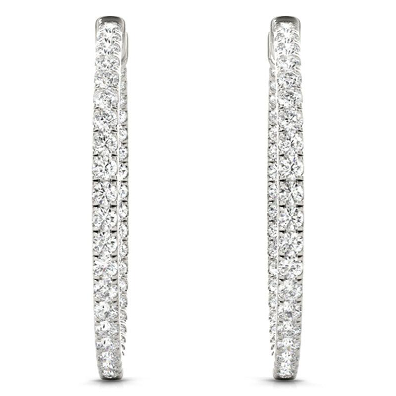 Helen - Inside Out Diamond Hoop Earrings - 0.50ct - Monroe Yorke Diamonds — view 2