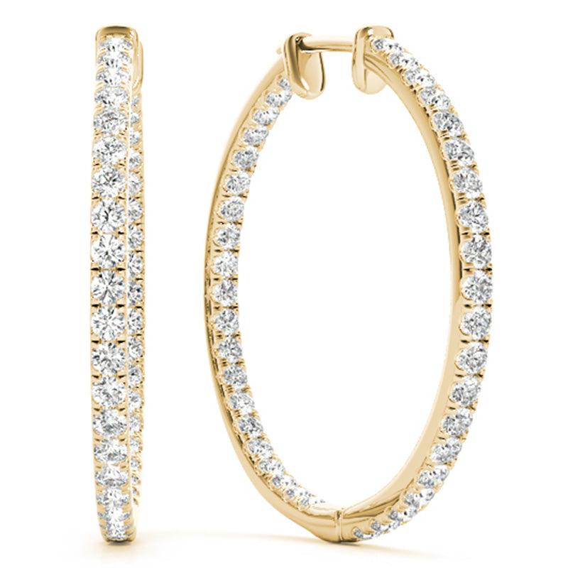 Helen - Inside Out Diamond Hoop Earrings - 0.50ct - Monroe Yorke Diamonds — view 7