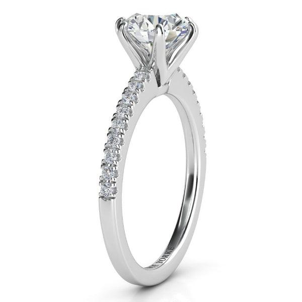 June — Round Lab Grown Diamond Engagement Ring with Side Diamonds — hand-finished lab grown engagement ring by Monroe Yorke Diamonds — view 4