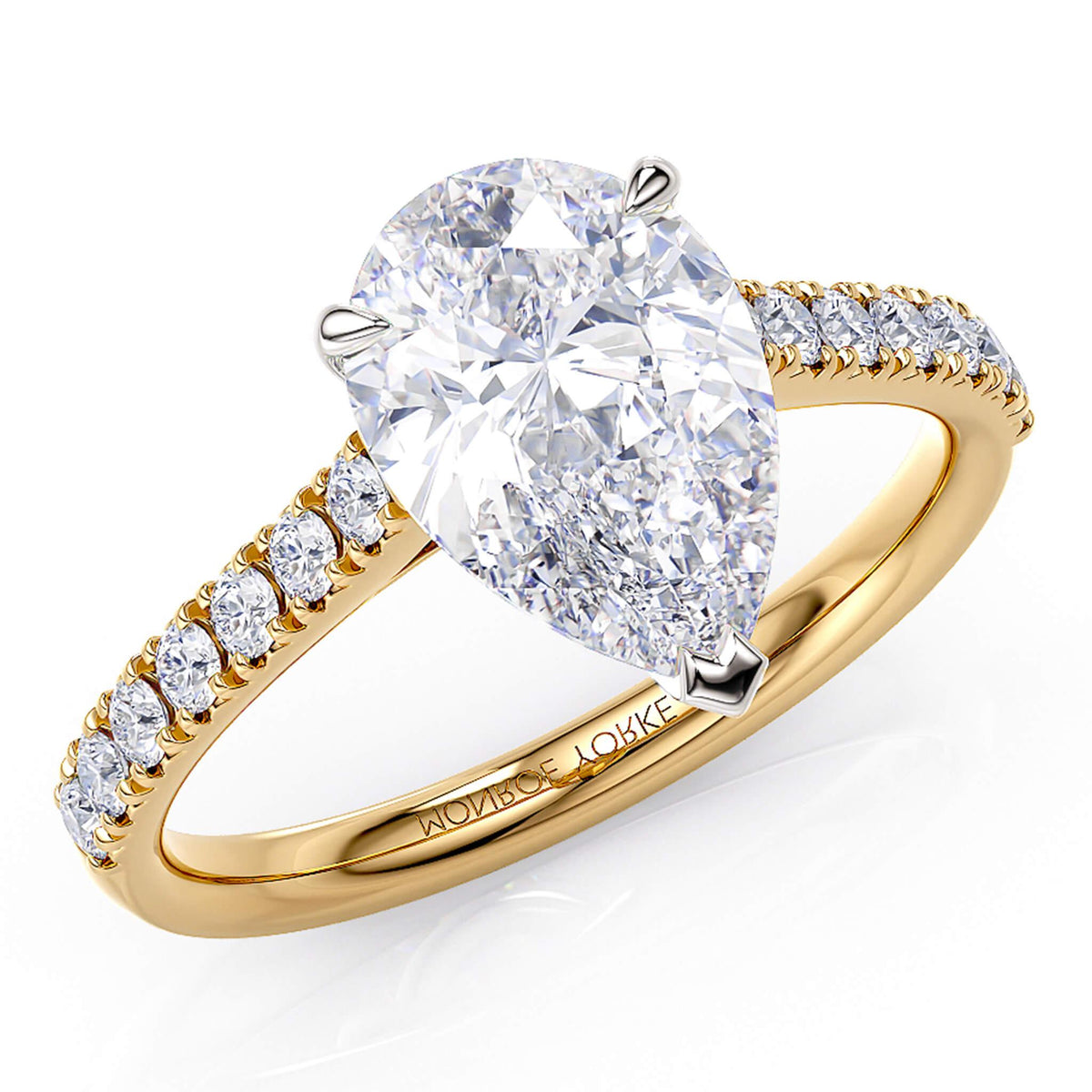 Karly pear cut diamond ring in gold — view 7