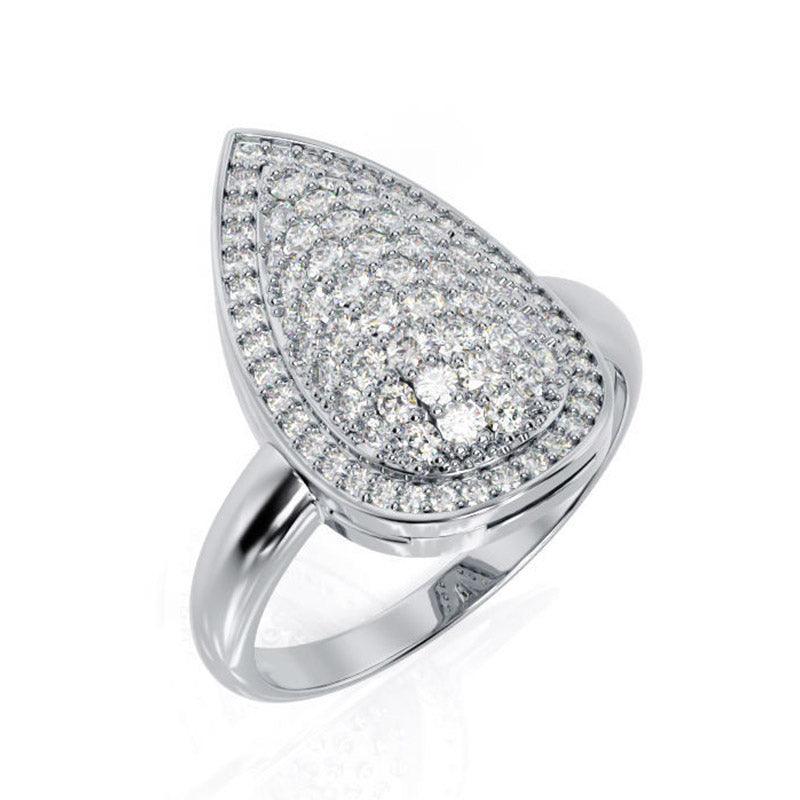 Kennedy diamond dress ring. White gold or platinum. One carat of diamonds — view 1