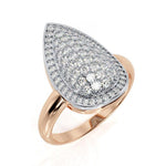 Kennedy - rose gold diamond dress ring with pave set diamonds