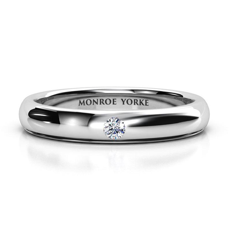 Khloe - Solo diamond wedding ring.  White gold or platinum