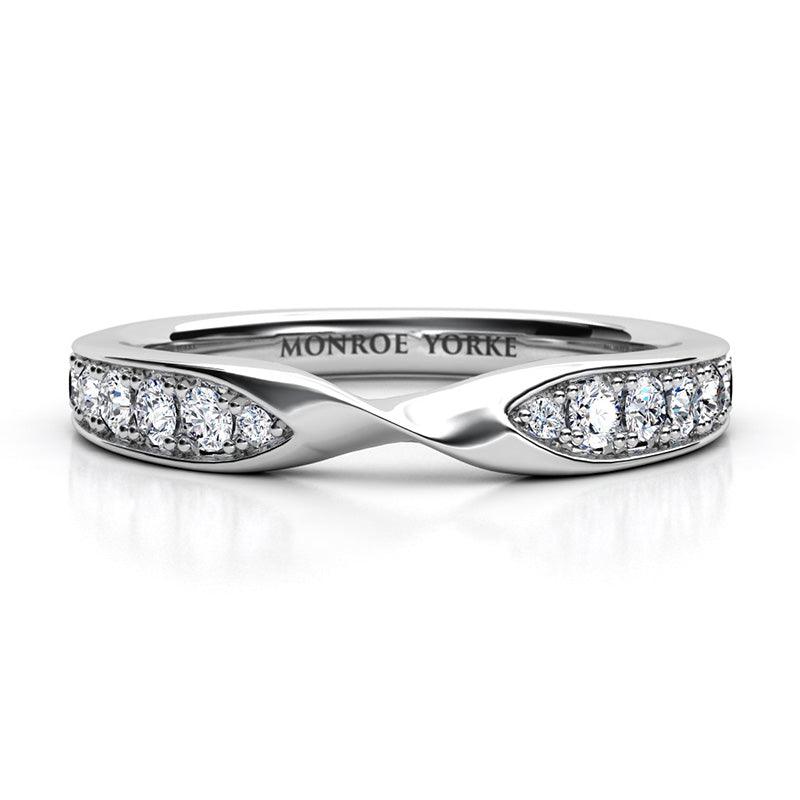 Lacey - fitted diamond wedding ring. White gold or platinum.  
