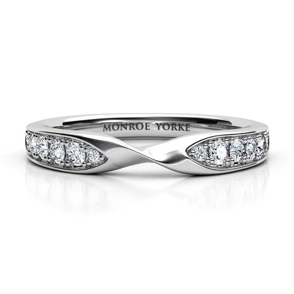 Lacey - fitted diamond wedding ring. White gold or platinum.