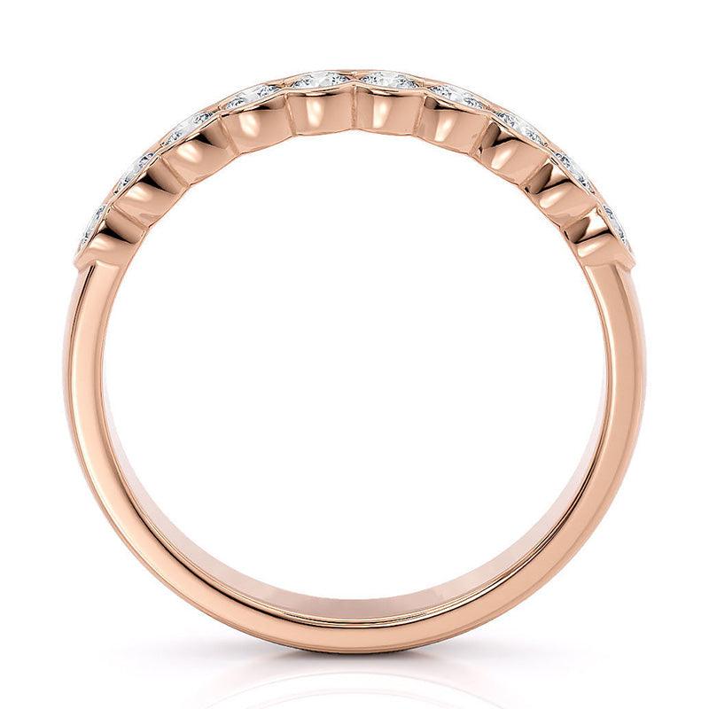 Leah - Diamond wedding ring, anniversary ring, eternity ring.  The perfect gift in rose gold.  0.50 carats of diamonds.  Side view