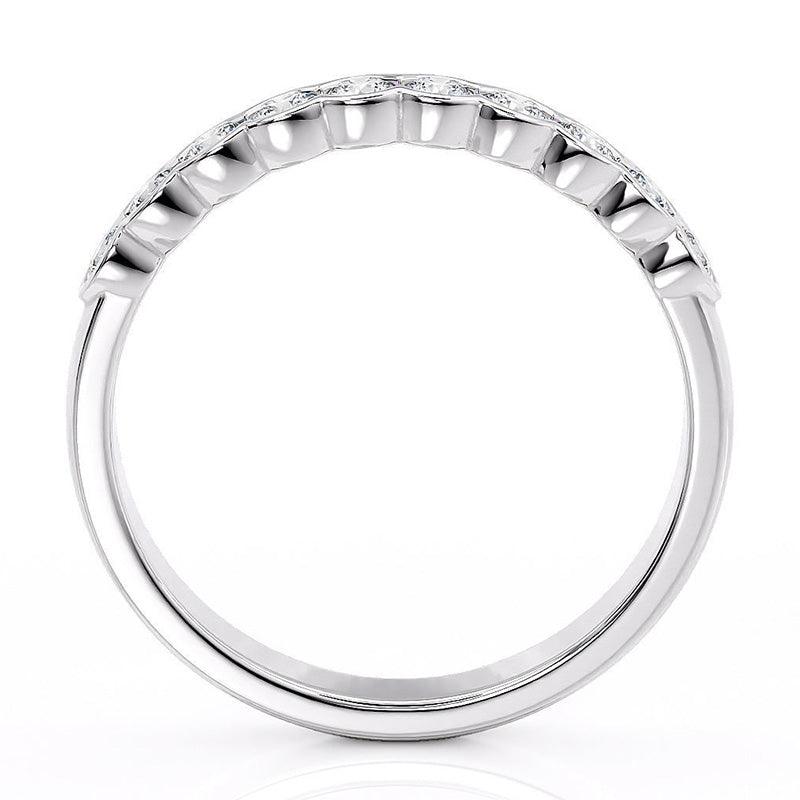 Leah - Diamond wedding ring, anniversary ring, eternity ring.  The perfect gift. Side view. 