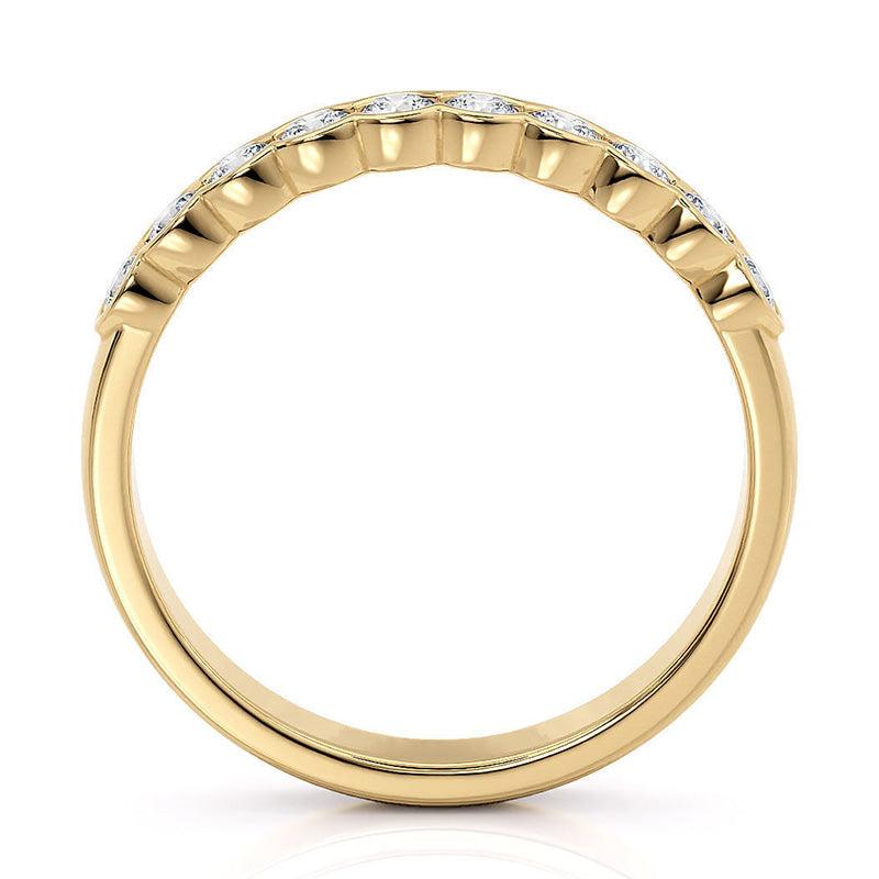 Leah - Diamond wedding ring, anniversary ring, eternity ring.  The perfect gift in yellow gold.  0.50 carats of diamonds.  Side view