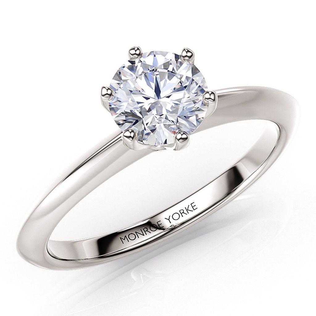 One Carat Lab Grown Diamond Ring 6-Claw Solitaire Ring