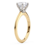 1.50 carat lab created diamond ring in 18ct yellow gold. Side view 