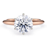 SALE - 2 carat lab grown diamond ring.  18ct rose gold band and white gold 6 claw setting