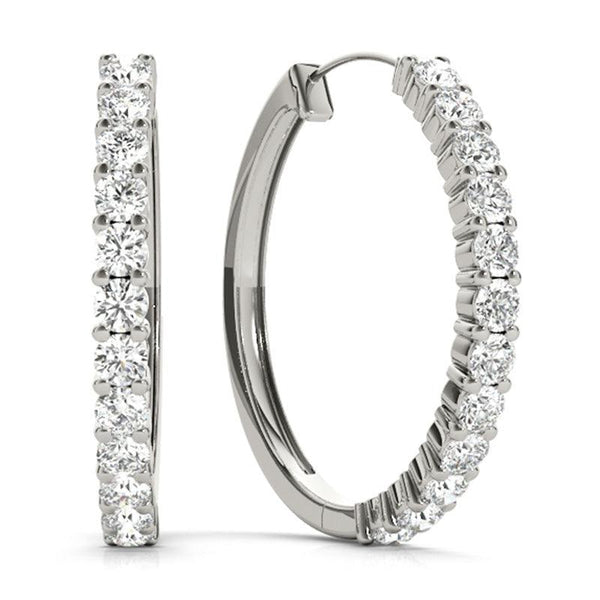 Lyra - Diamond Hoop Earrings 0.25ct. White Gold or Platinum