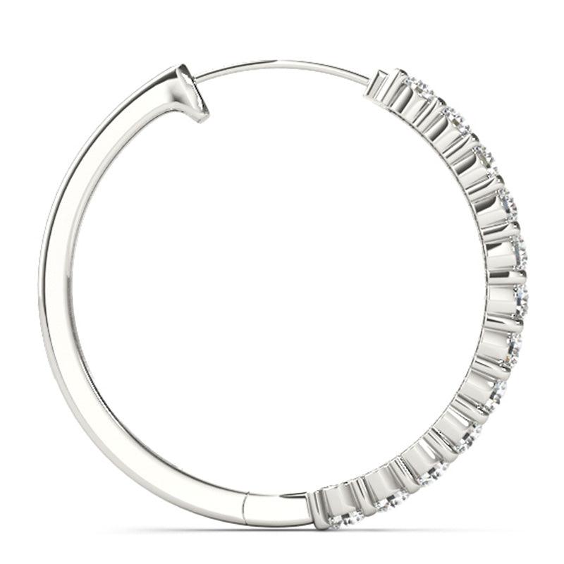 Lyra - Diamond Hoop Earrings 0.25ct.  White Gold or Platinum