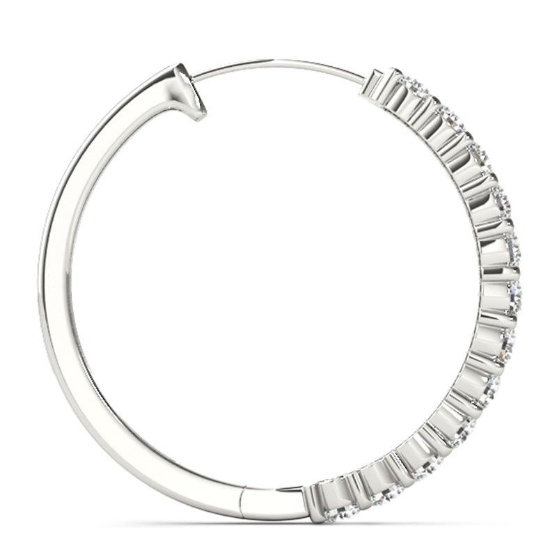 Lyra - Diamond Hoop Earrings 0.25ct. White Gold or Platinum — view 5