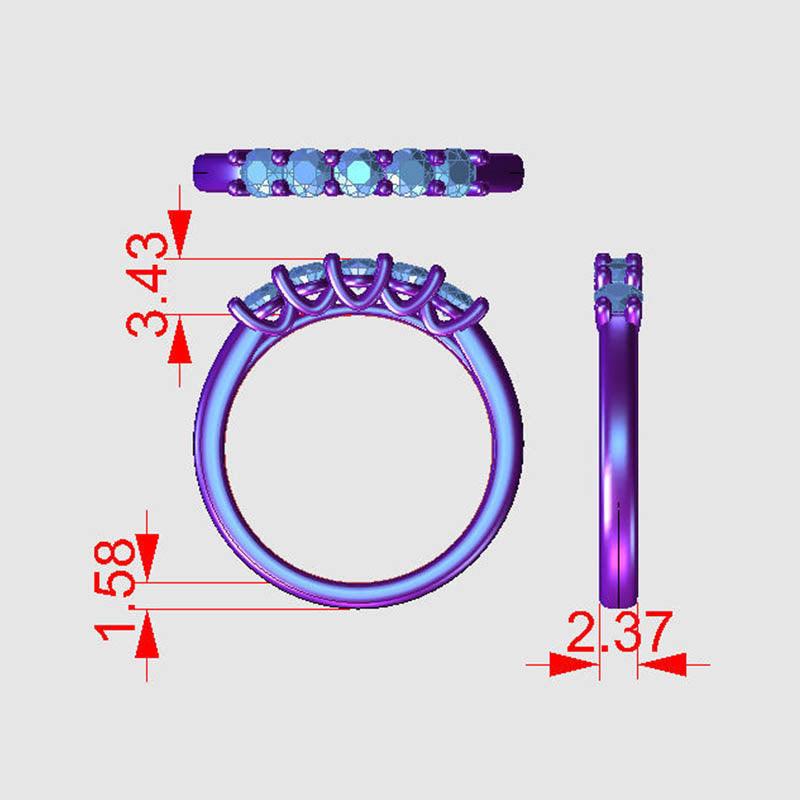 Macy Diamond Wedding Ring or Anniversary Ring 0.50 carats. Measurements