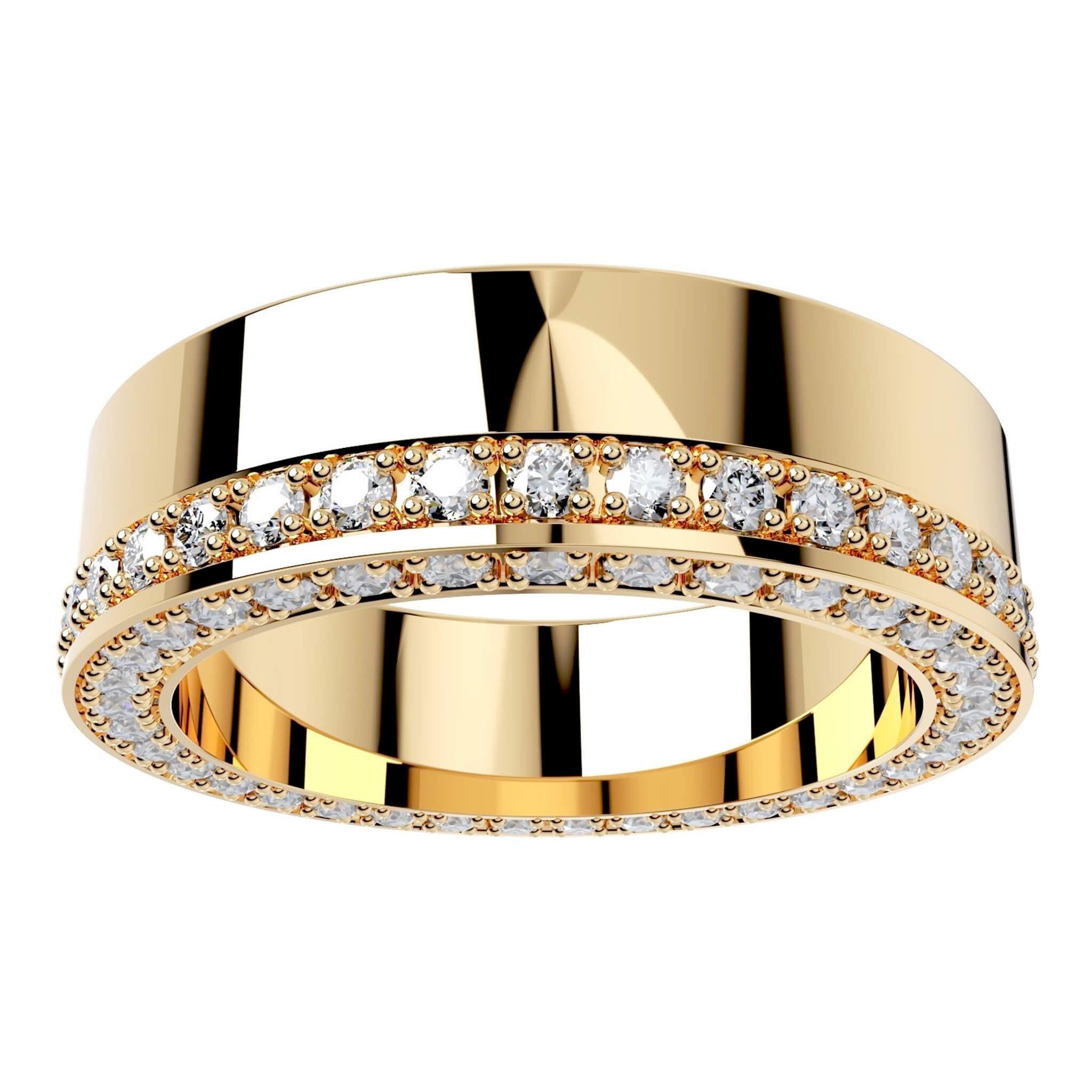 Mateo Rich Gold - Mens Diamond Ring with a Diamond Edge - Monroe Yorke Diamonds