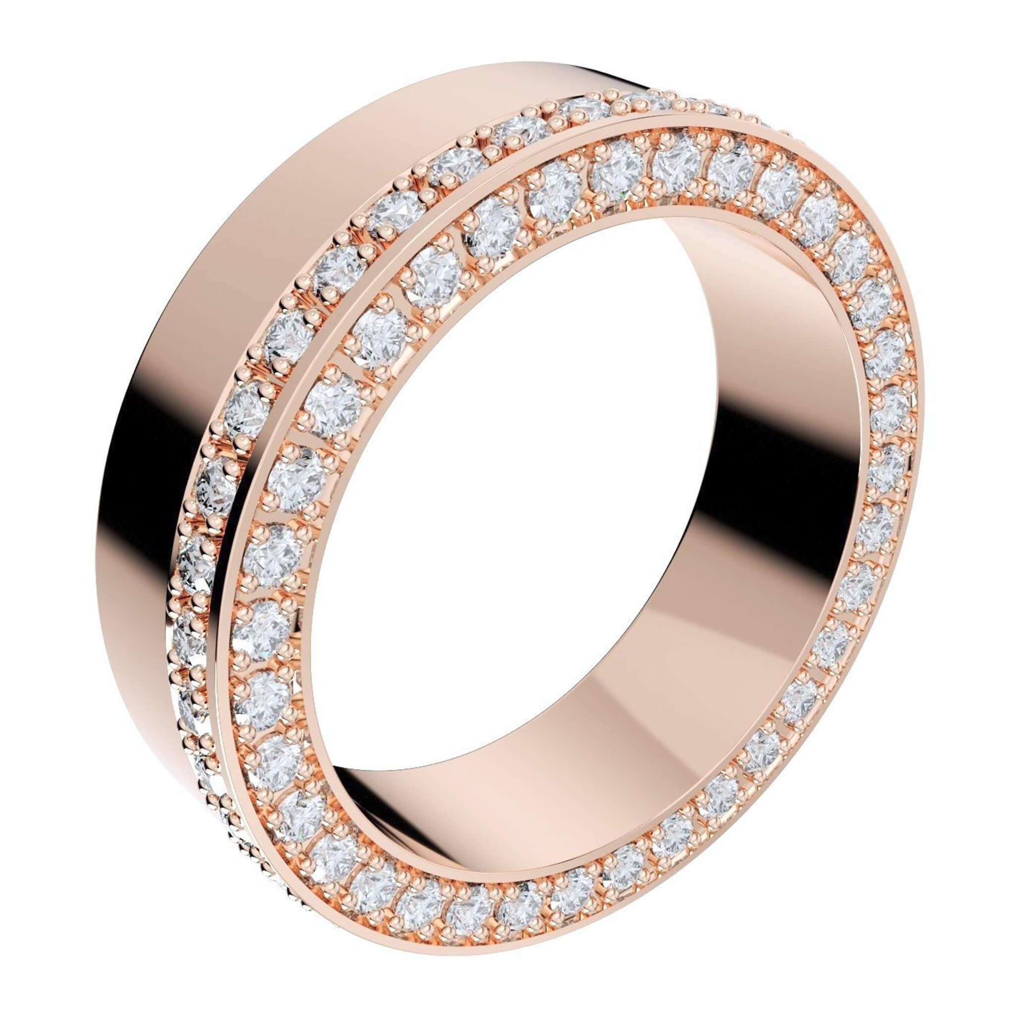 Mateo Rose Gold - Mens Diamond Ring with a Diamond Edge - Monroe Yorke Diamonds