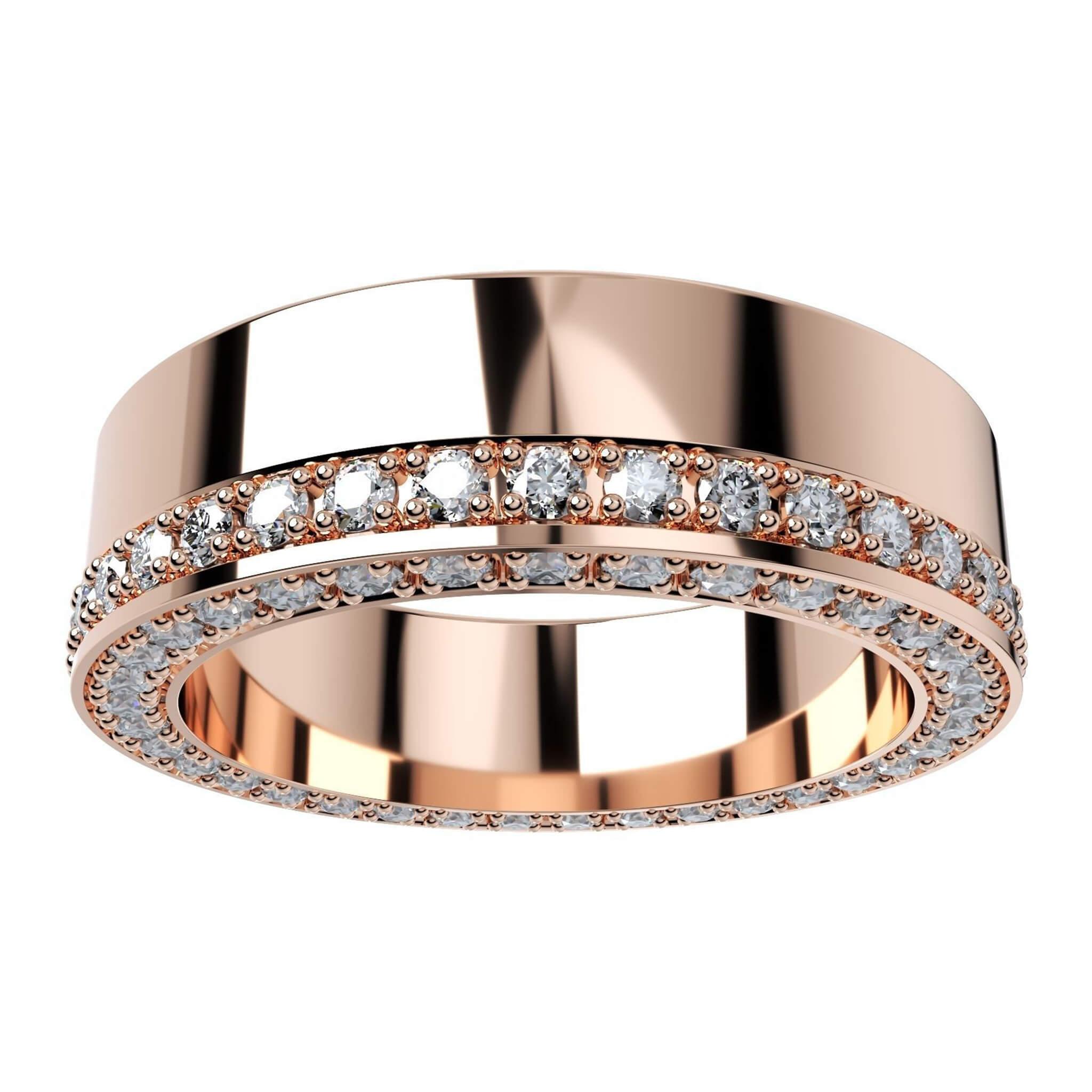 Mateo Rose Gold - Mens Diamond Ring with a Diamond Edge - Monroe Yorke Diamonds