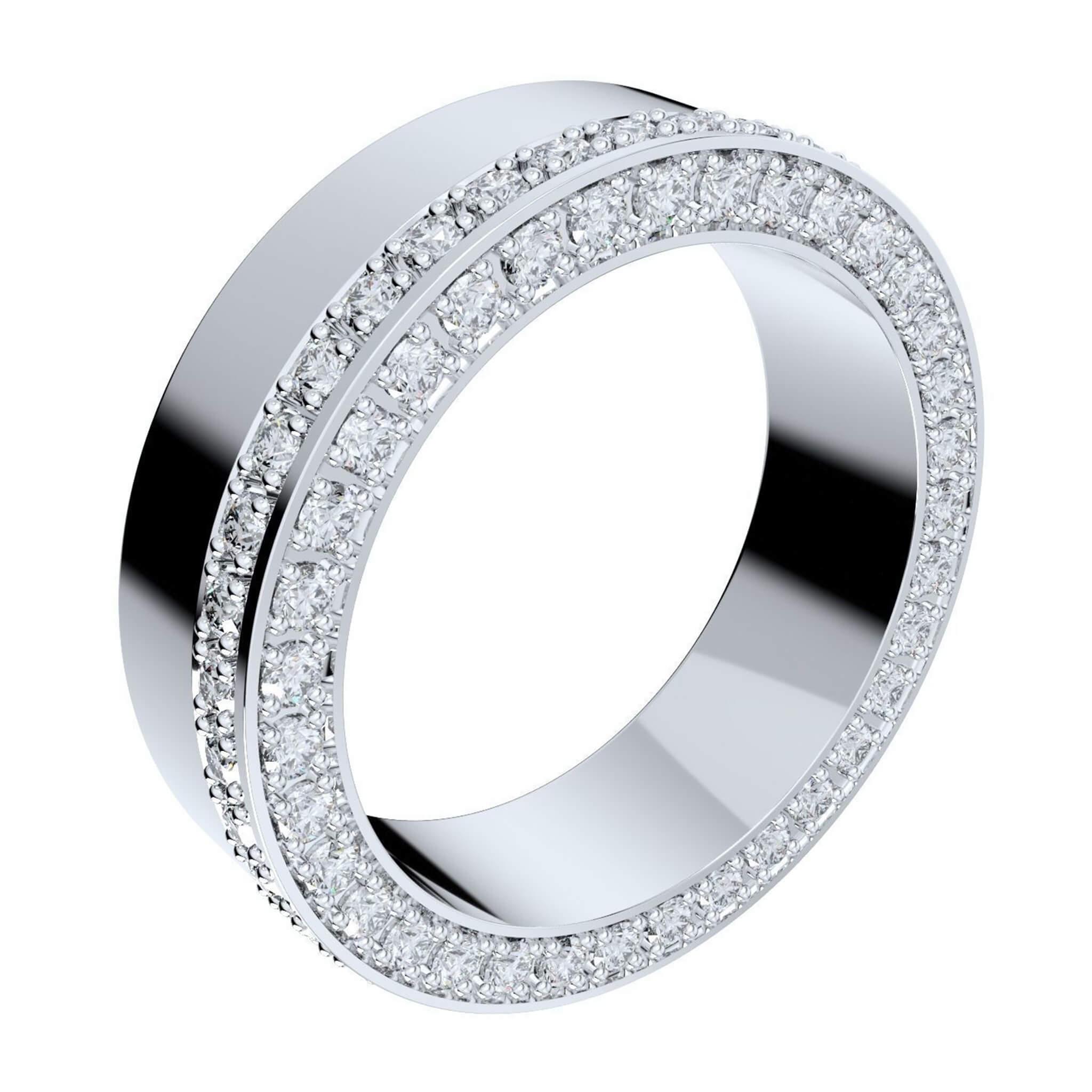 Mateo White Gold or Platinum - Mens Diamond Ring with a Diamond Edge - Monroe Yorke Diamonds