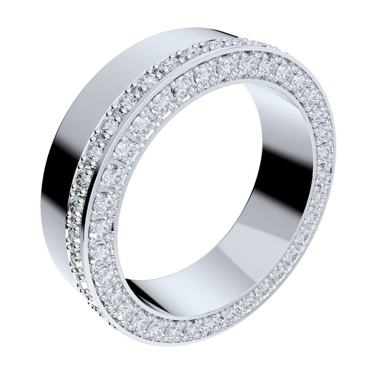 Mateo White Gold or Platinum - Mens Diamond Ring with a Diamond Edge - Monroe Yorke Diamonds — view 1
