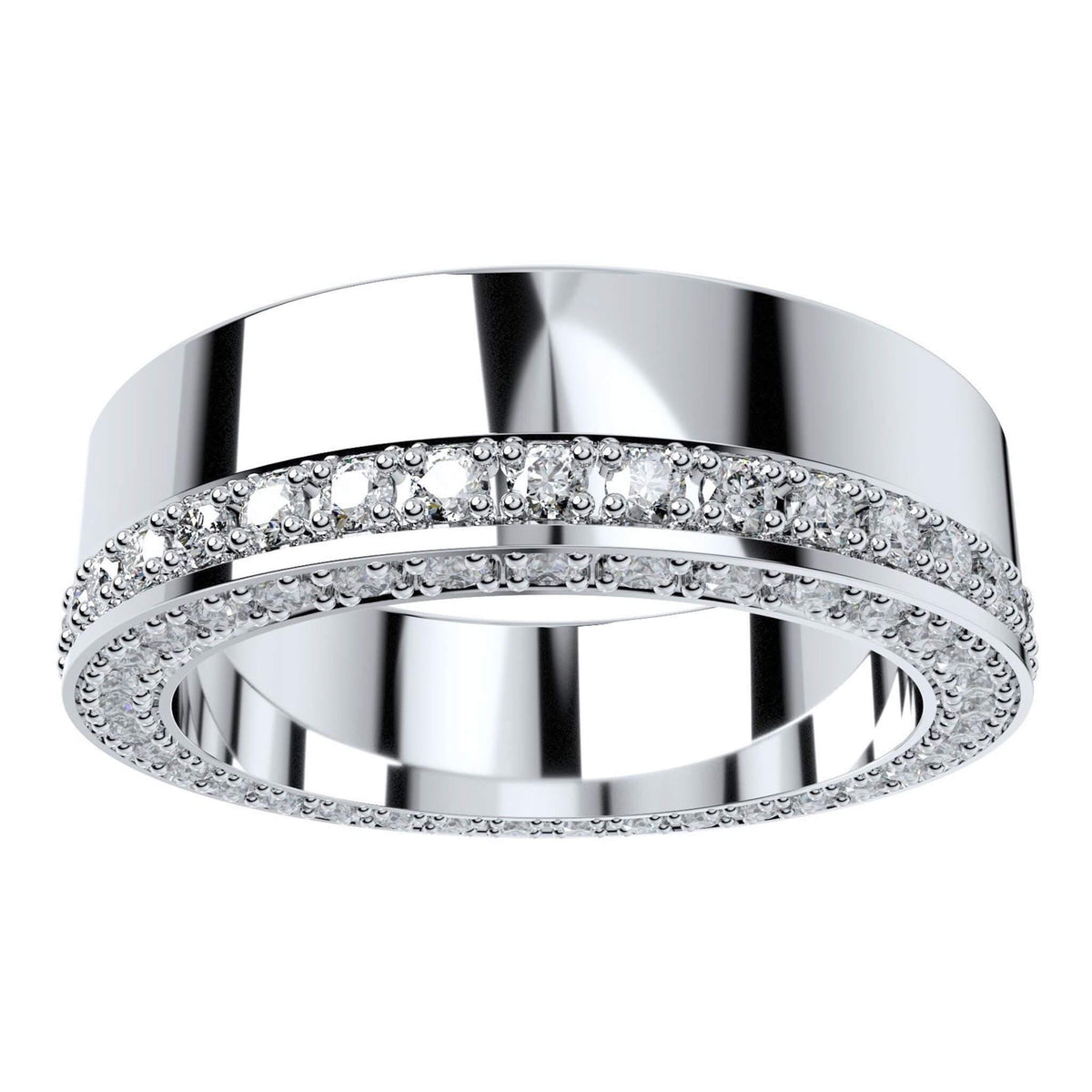 Mateo White Gold or Platinum - Mens Diamond Ring with a Diamond Edge - Monroe Yorke Diamonds — view 2