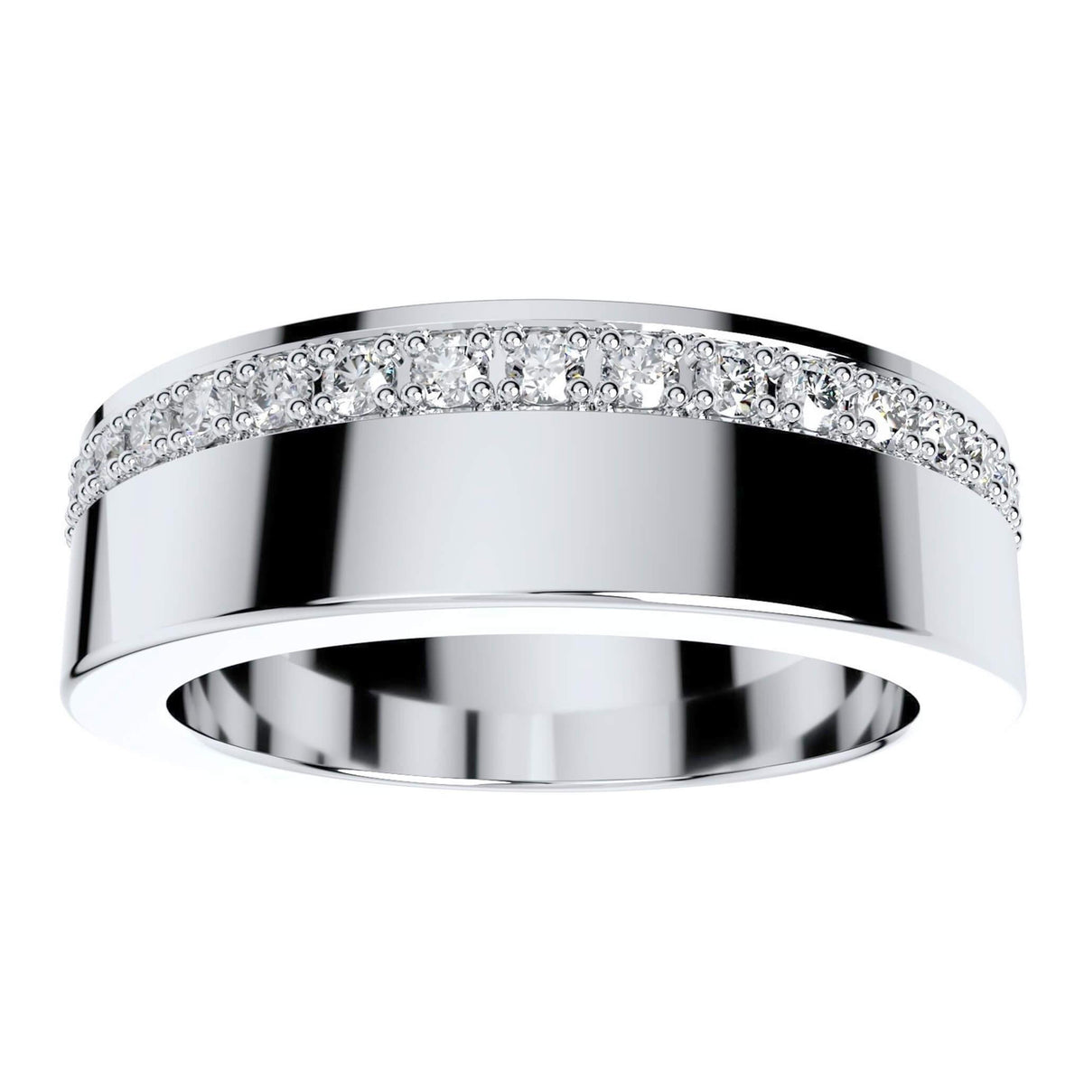 Mateo White Gold or Platinum - Mens Diamond Ring with a Diamond Edge - Monroe Yorke Diamonds — view 3