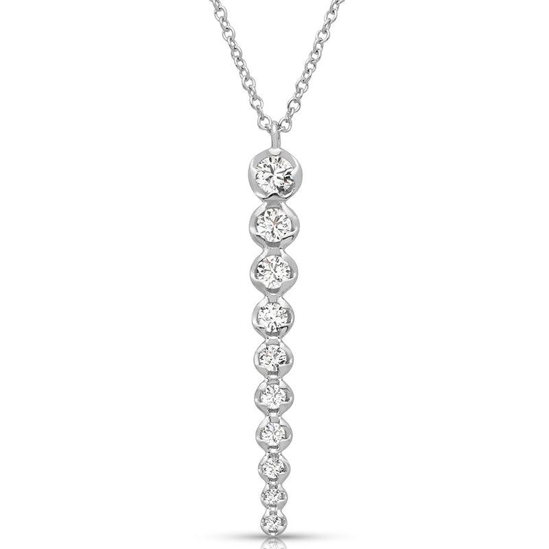 Milada Diamond Line Pendant in White Gold — view 1
