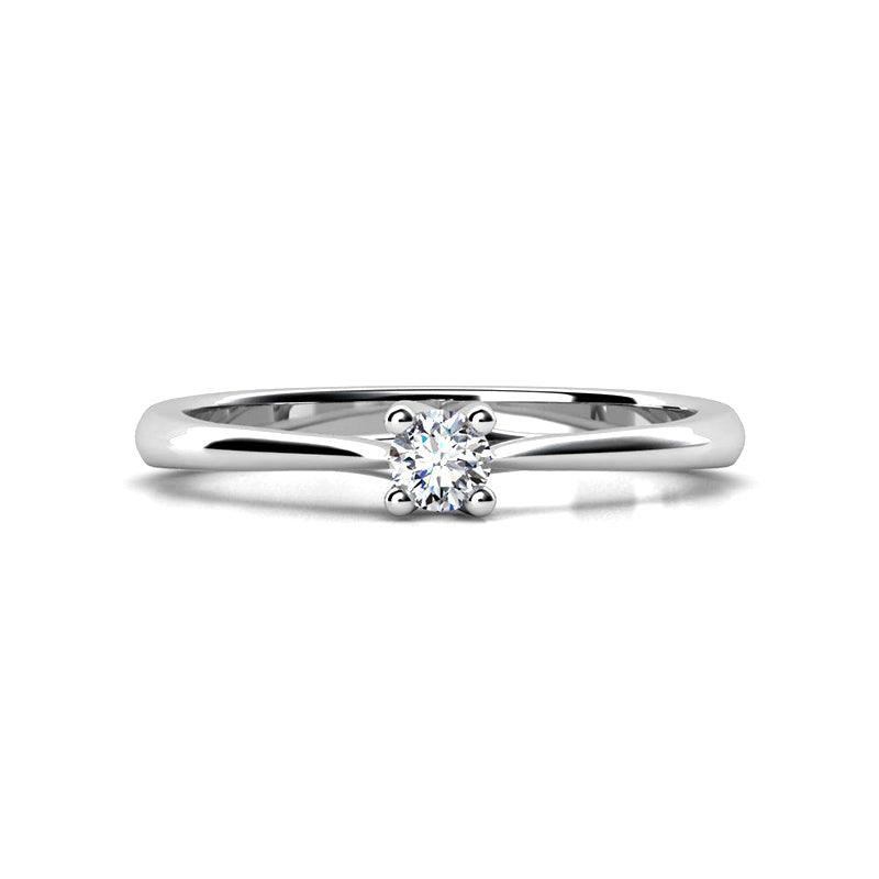 Minnie - solitaire diamond ring. Unique centre setting. Stack ring. Petit collection — view 1