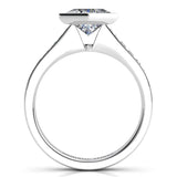 Nash - GIA Certified Princess Cut Ring, Beautiful Side View showing the unique and amazing centre diamond setting