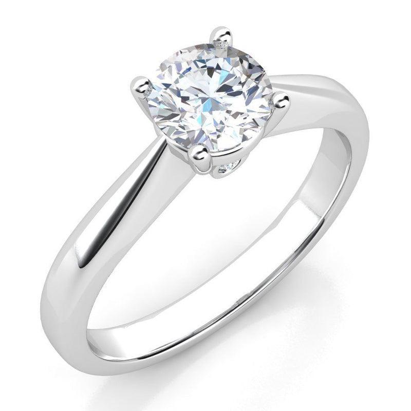 Nicolette White Gold: Classic Diamond Engagement Ring with Round-cut Diamond Accents — view 2