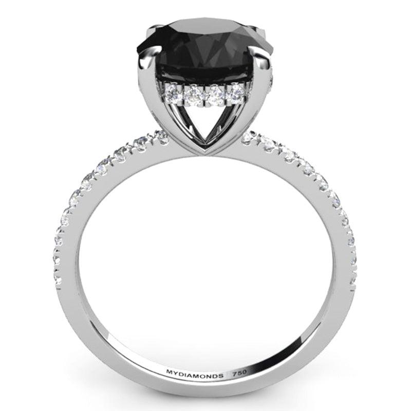 Black Diamond Noire - AAA 3.00ct Centre. Platinum
